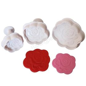 3 darabos rugós fondant kiszúró forma-Rózsa