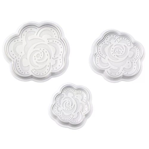 3 darabos rugós fondant kiszúró forma-Rózsa