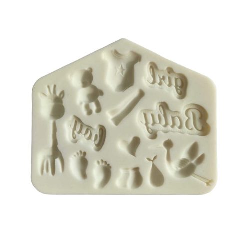 Szilikon fondant és marcipán mintázó-baba motívumok 8x10 cm