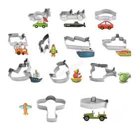 Fém sütemény kiszúró 12 db-Járművek
