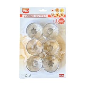 Fém sütemény, linzer kiszúró 6 db-Klasszikus minta