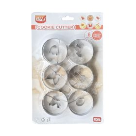 Fém sütemény, linzer kiszúró 6 db-Húsvéti motívum