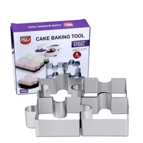 Fém tortaforma, mousse forma-4 darab puzzle