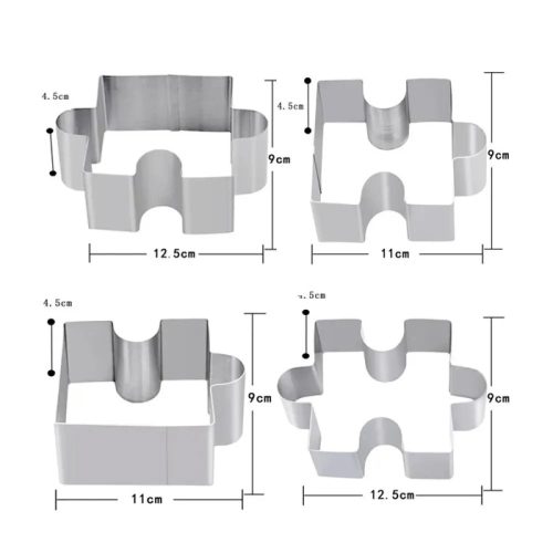 Fém tortaforma, mousse forma-4 darab puzzle