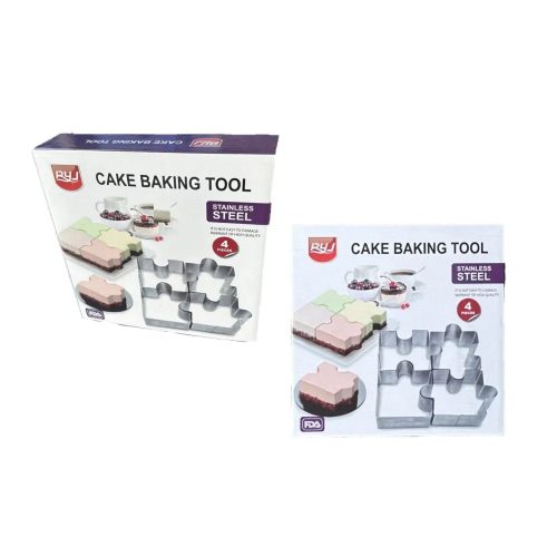Fém tortaforma, mousse forma-4 darab puzzle