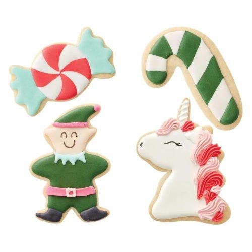 Karácsonyi fém nagy sütemény kiszúró szett-Hógömb 4 db