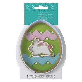 Húsvéti fém sütemény kiszúró szett-Nyuszi és Tojás