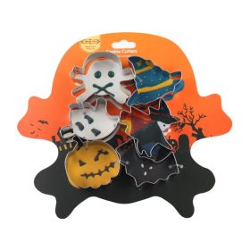 Nagy fém sütemény kiszúró 6 db-Halloween Koponya