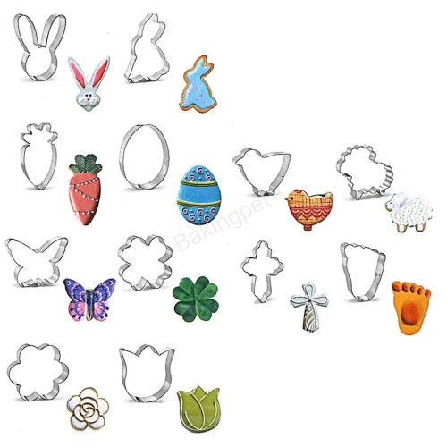 Nagy Fém sütemény kiszúró 12 db-húsvéti téma