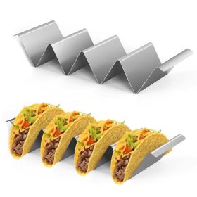 Rozsdamentes fém taco tartó állvány-4 rekesszel