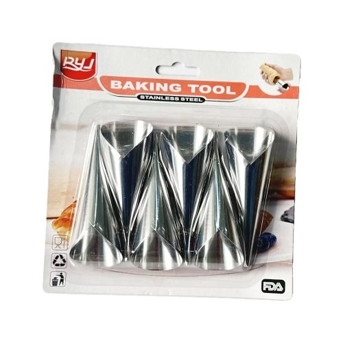 6 darabos fém tölcsér sütőforma, habroló forma 3,5cm átmérő