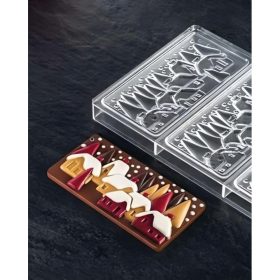   Polikarbonát táblás csokoládé forma-Karácsonyi falu 3 részes