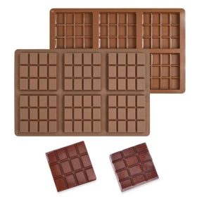   Szilikon Dubai táblás csokoládé forma-Kis négyzet 6 részes