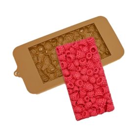 Szilikon táblás csokoládé forma-Málnás minta