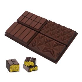 Szilikon Dubai táblás csokoládé forma-4 részes vegyes