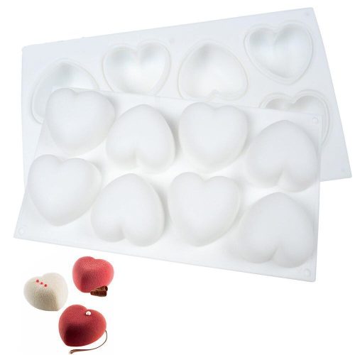 Szilikon Szív Mousse Forma – 8 Részes