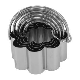 Fém pogácsa szaggató szett virágos- 5 db-os