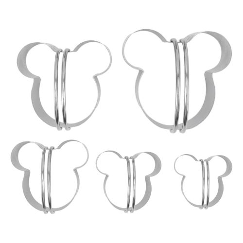 Fém pogácsa szaggató szett macis - 5 db-os