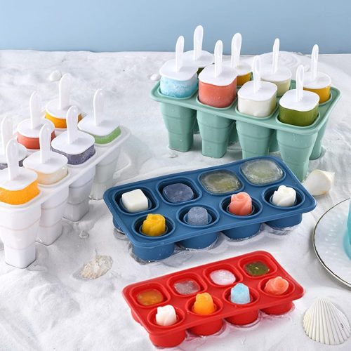 Összehajtható Többfunkciós Jégkrém Készítő – 8 Részes Szilikon Forma