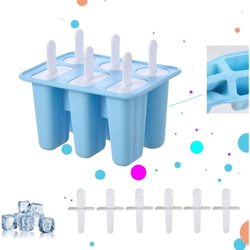 Jégkrém Készítő Szilikon Forma Pálcikákkal – 6 Részes Szett 