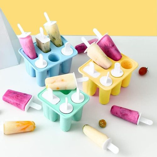 Jégkrém Készítő Szilikon Forma Pálcikákkal – 6 Részes Szett 