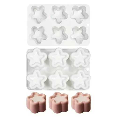 Csillag mintás mousse szilikon forma-6 részes