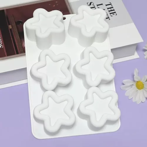 Csillag mintás mousse szilikon forma-6 részes