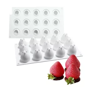 Szilikon Sütőforma – Eper Mousse 15 részes