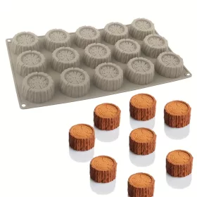 Szilikon süti- és mousse forma – Fa törzs, 15 részes