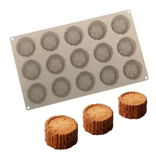 Szilikon süti- és mousse forma – Fa törzs, 15 részes