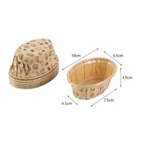 Ovális Kraft Muffin Papír Kapszula – Mintás 6db