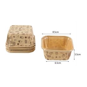 Négyzetes Kraft Muffin Papír Kapszula – Mintás 6db