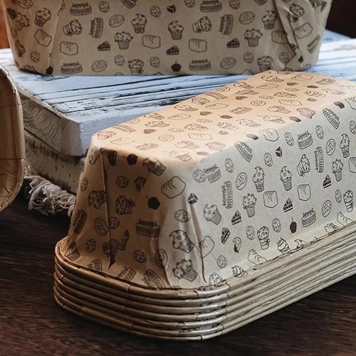 Hosszúkás Kraft Muffin Papír Kapszula – Mintás 6db