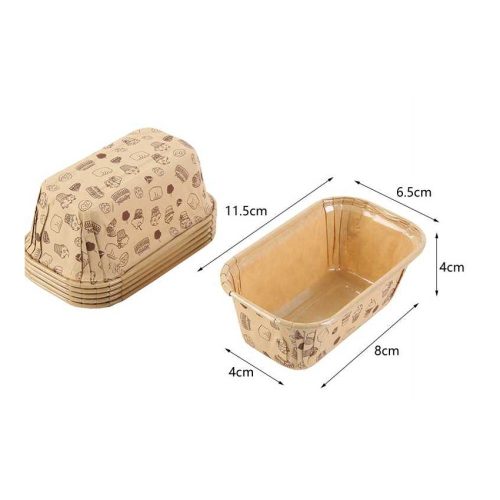 Hosszúkás Kraft Muffin Papír Kapszula – Mintás 6db