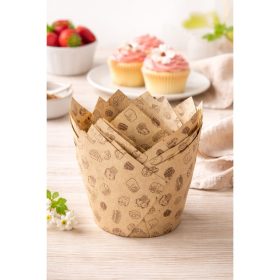 Kraft Muffin Papír, Cupcake – Mintás 12 db