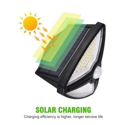 Napelemes háromszög LED fali lámpa mozgásérzékelővel