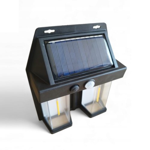 Napelemes mozgásérzékelő fali lámpa melegfénnyel - 2 LED