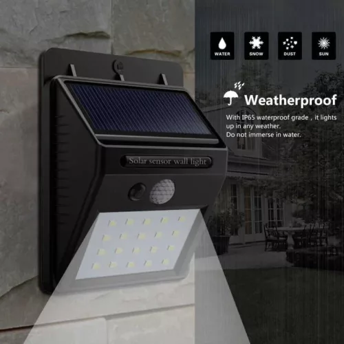 Solar Mozgásérzékelő Napelemes Kültéri Lámpa 30LED