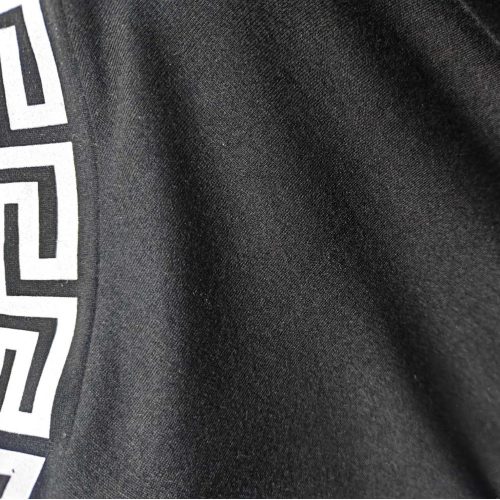 Görögmintás női V-nyakú zsebes ruha, laza bő fazon - Világos szürke