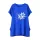 Virágmintás hosszított női ruha, laza bő oldalvágott fazon - Kék
