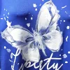 „Liberty” pillangó mintás női ruha, laza oldalvágott fazon - Királykék
