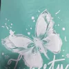 „Liberty” pillangó mintás női ruha, laza oldalvágott fazon - Türkiz