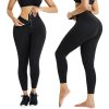 Extrán magas derekú alakformáló női leggins - Fekete