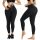 Extrán magas derekú alakformáló női leggins - Fekete