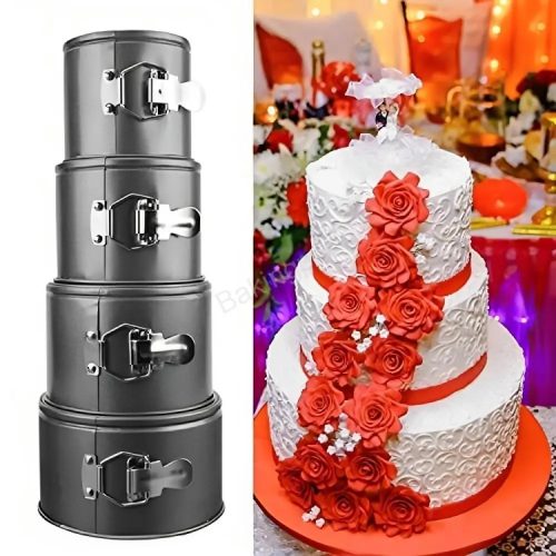 Magasított kapcsos tortaforma szett-4db