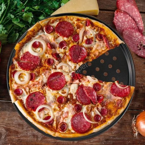 Pizzasütő perforált, tapadásmentes bevonattal