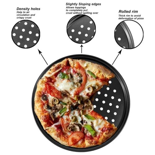 Pizzasütő perforált, tapadásmentes bevonattal