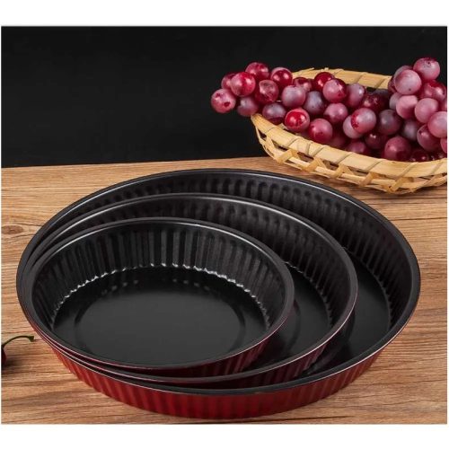 Tapadásmentes pite forma, kerek, piros - 25 cm