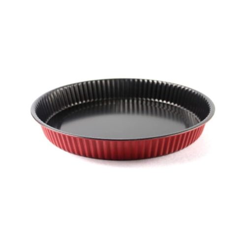 Tapadásmentes pite forma, kerek, piros - 30 cm