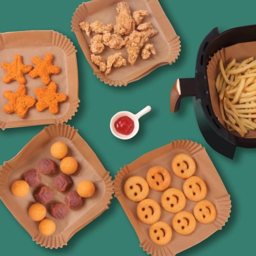 Sütőpapír forró levegős sütőhöz 16 cm 100db szögletes